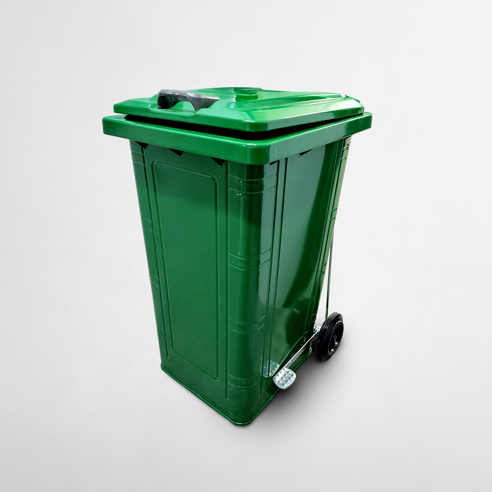 240L Pedal Flip Garbage Can (Galvanized Steel)